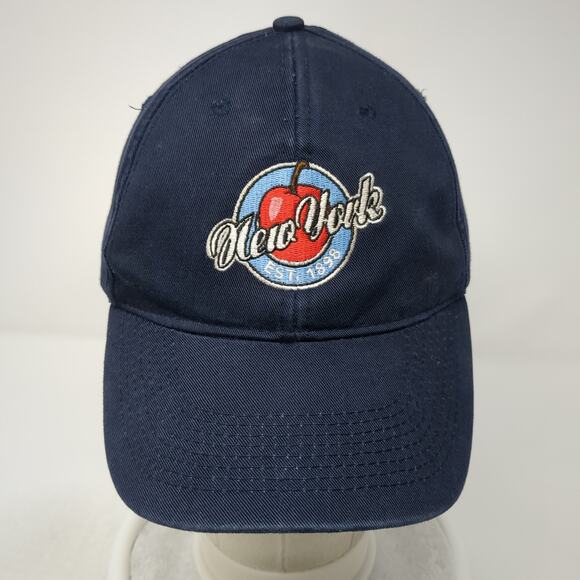 New York Strapback Baseball Hat Blue One Size Embroidered Drew Pearson - Picture 2 of 9